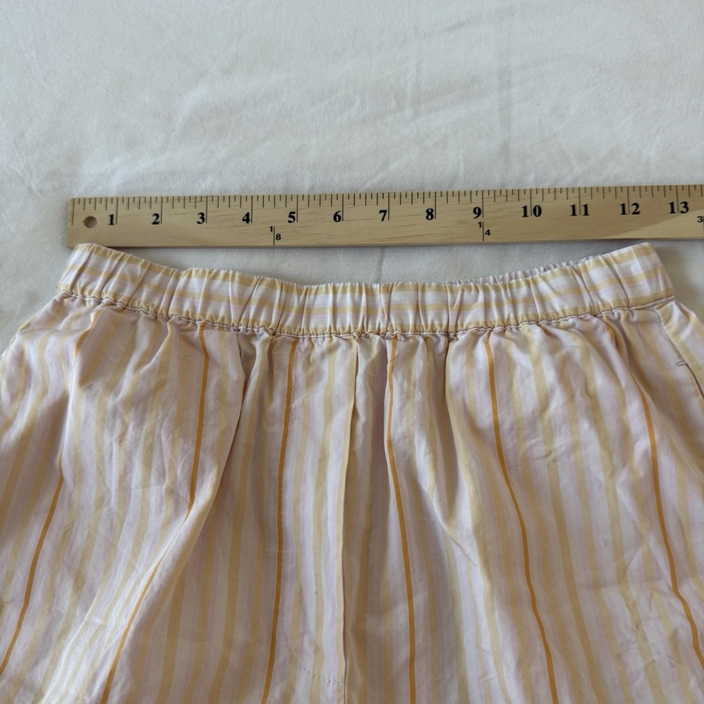Wilfred Free Aritzia Women's Breeze 3" Striped Cotton Poplin Apricot Shorts Sz S - Picture 4 of 5